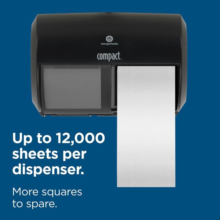 Compact 2-Roll Side-by-Side Coreless High-Capacity Toilet Paper Dispenser by GP PRO (Georgia-Pacific), Black, 56784A, 1 Dispenser - Image 11