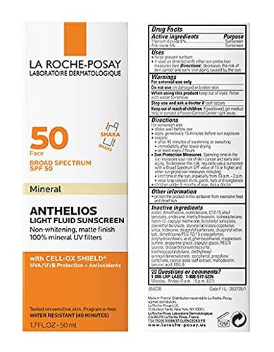 La Roche-Posay Anthelios Sunscreen SPF 50, Ultra-Light Fluid Broad Spectrum SPF 50, Face Sunscreen with Titanium Dioxide Mineral, Lightweight & Fast-Absorbing, Oil-Free, Matte Finish - Image 9