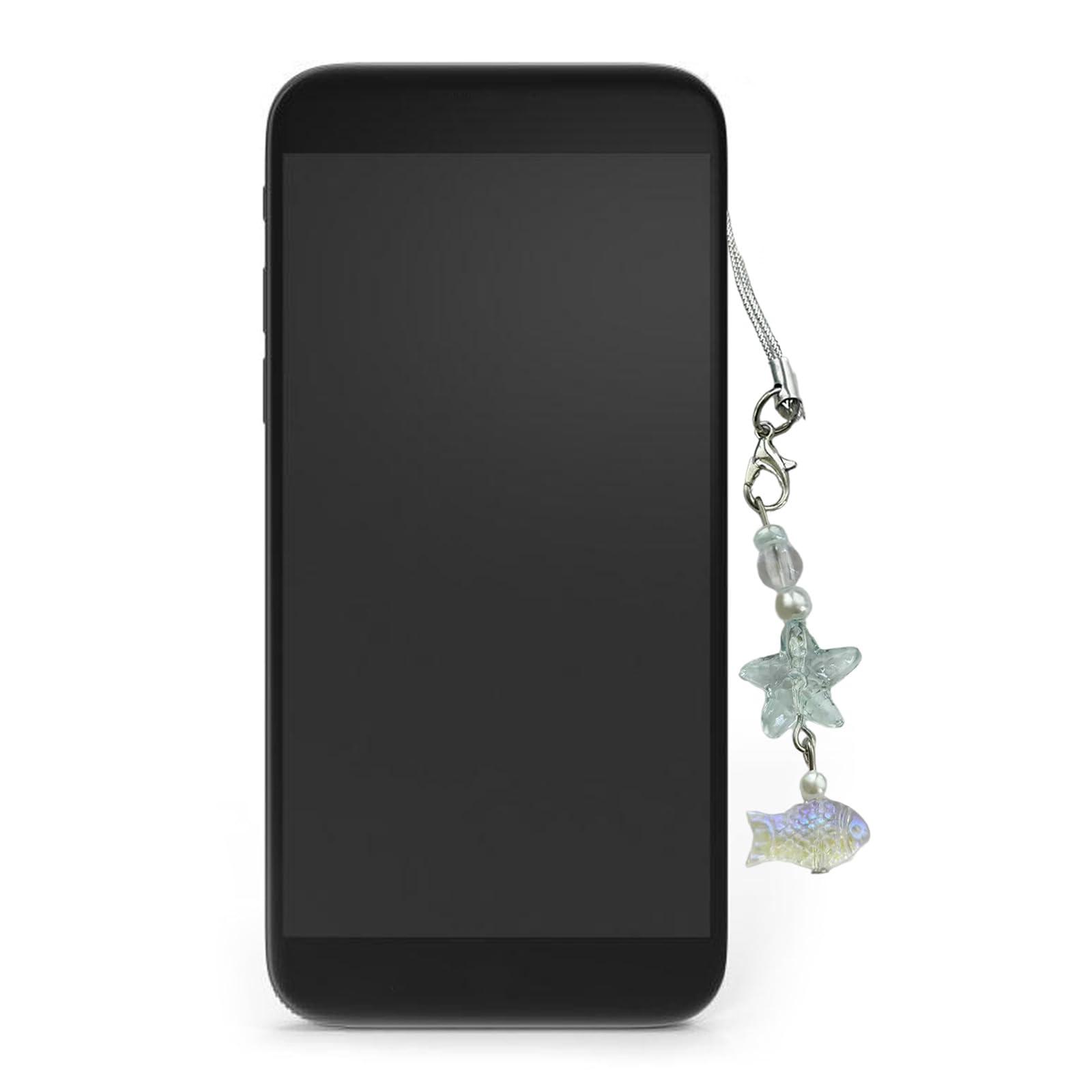 Ywmsfl Glass Sea Star Fish Phone Charm Colorful Beaded Keychain Pendant Accessory Stylish Smartphone Chain For Women Girls - Image 3