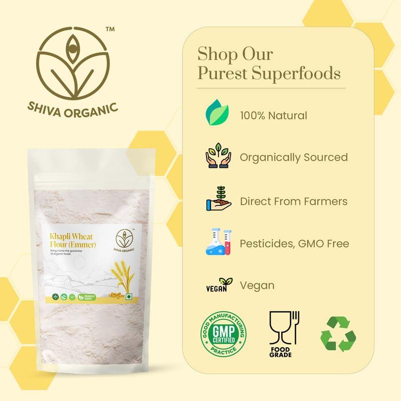 Shiva Organic Khapli Wheat Atta - 4.5 kg | Emmer Wheat Flour | High Fiber, Low Gluten, Ancient Grain with Abundant Bran - Image 4