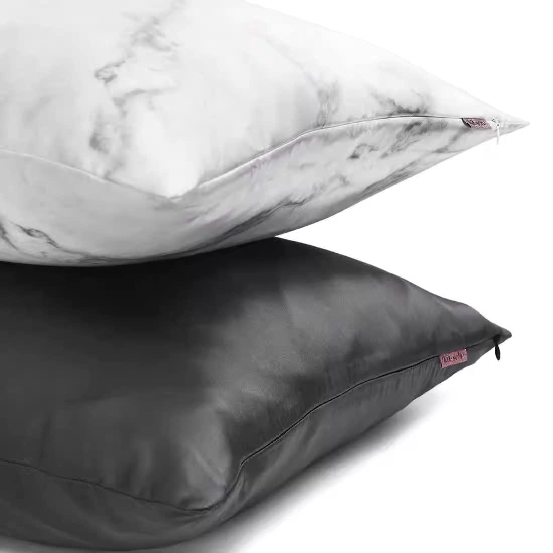 Kitsch Satin Pillowcase with Zipper for Hair & Skin, Softer Than Silk Pillow Cases Queen, Wrinkle-Free, Smooth and Cooling Satin Pillow Covers, Standard Size 19"x26", Marble - Image 7