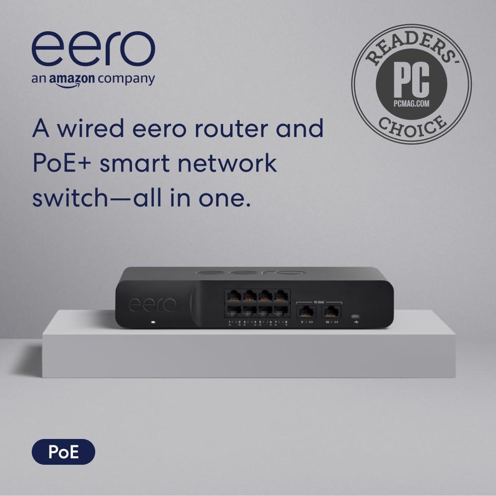 Amazon eero PoE Gateway - 10-port eero router and PoE switch (Two 10 GbE ports, eight 2.5 GbE PoE ports) - Image 5