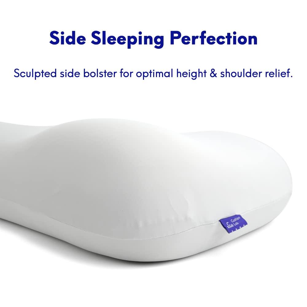C CUSHION LAB Deep Sleep Pillow, Patented Ergonomic Contour Design for Side & Back Sleepers, Orthopedic Cervical Shape Gently Cradles Head & Provides Neck Support & Shoulder Pain Relief - Calm Grey - Image 3