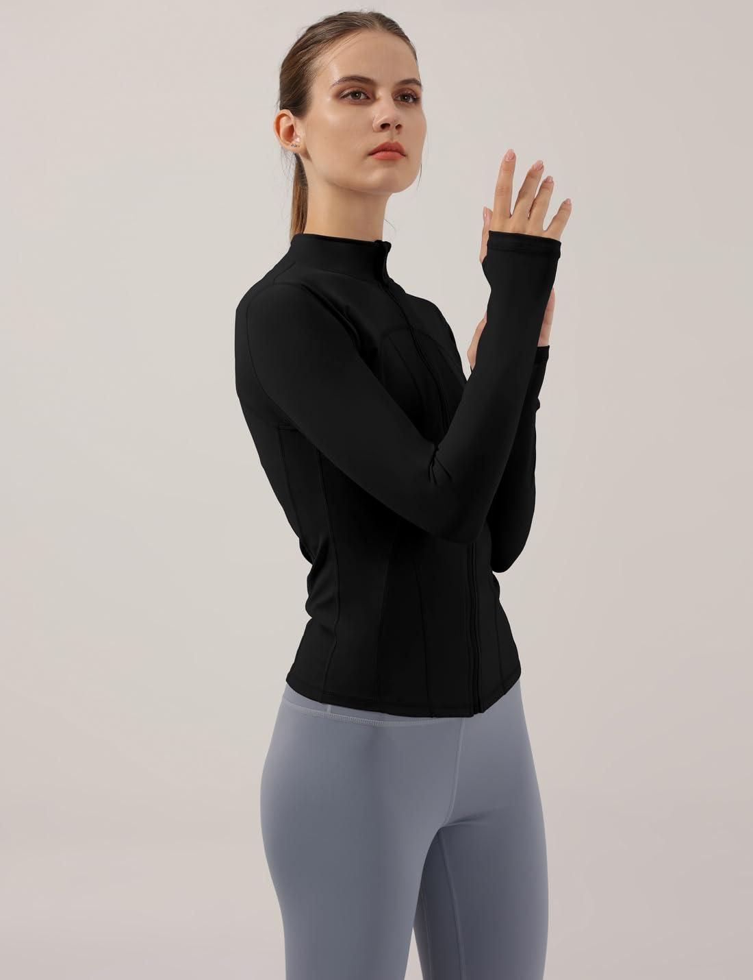 Locachy Women's Slim Fit Full Zip Athletic Running Sports Workout Jacket with Thumb Holes - Image 7