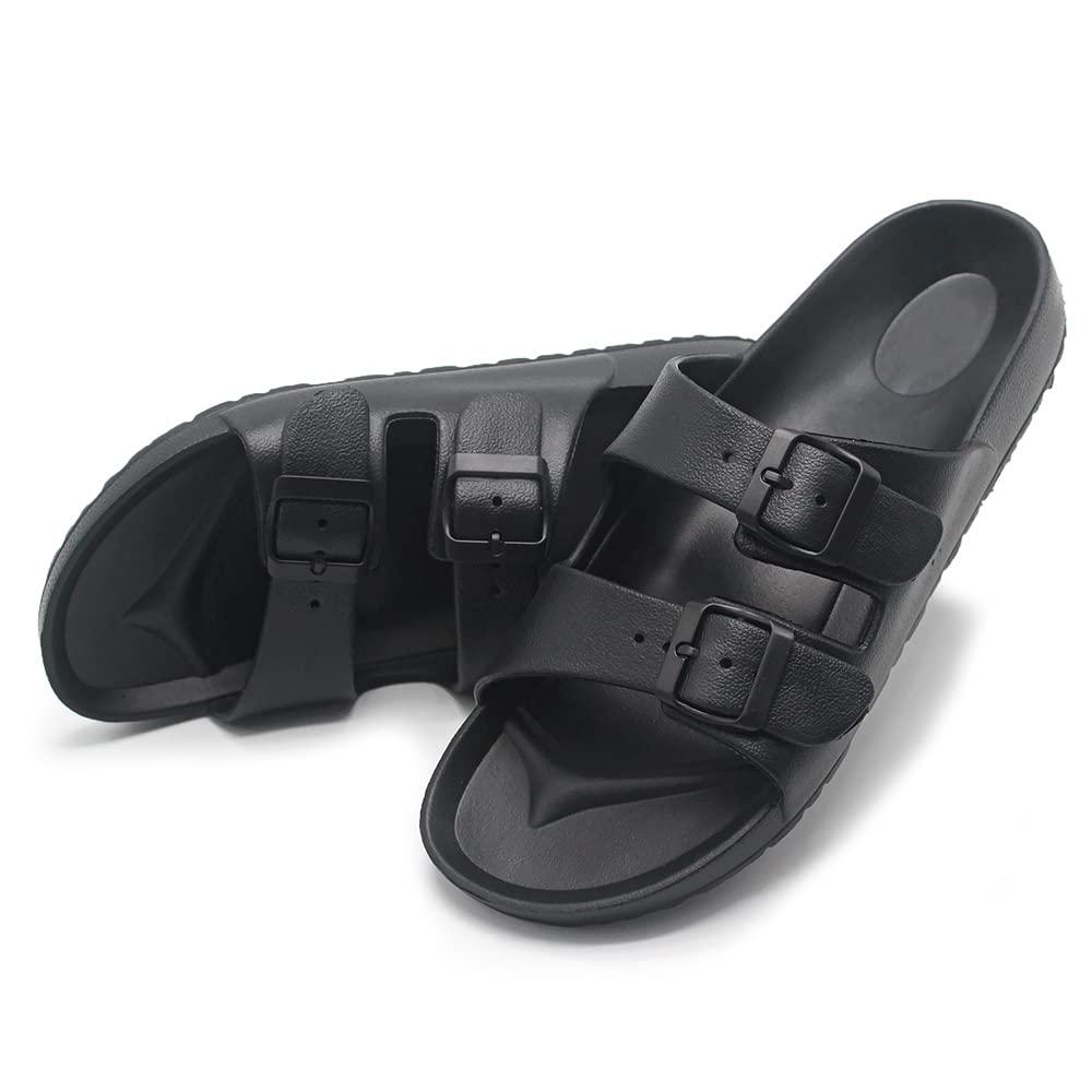 BEMGNAR Men’s Lightweight Comfort Slides Double Buckle Slip-on Adjustable EVA Orthopedic Flat Sandals - Image 7