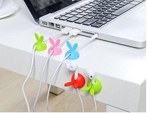 WOIWO 12PCS Desktop Cable Organizer for Electrical Computer Charging Mouse Cord Holder (Random Color)