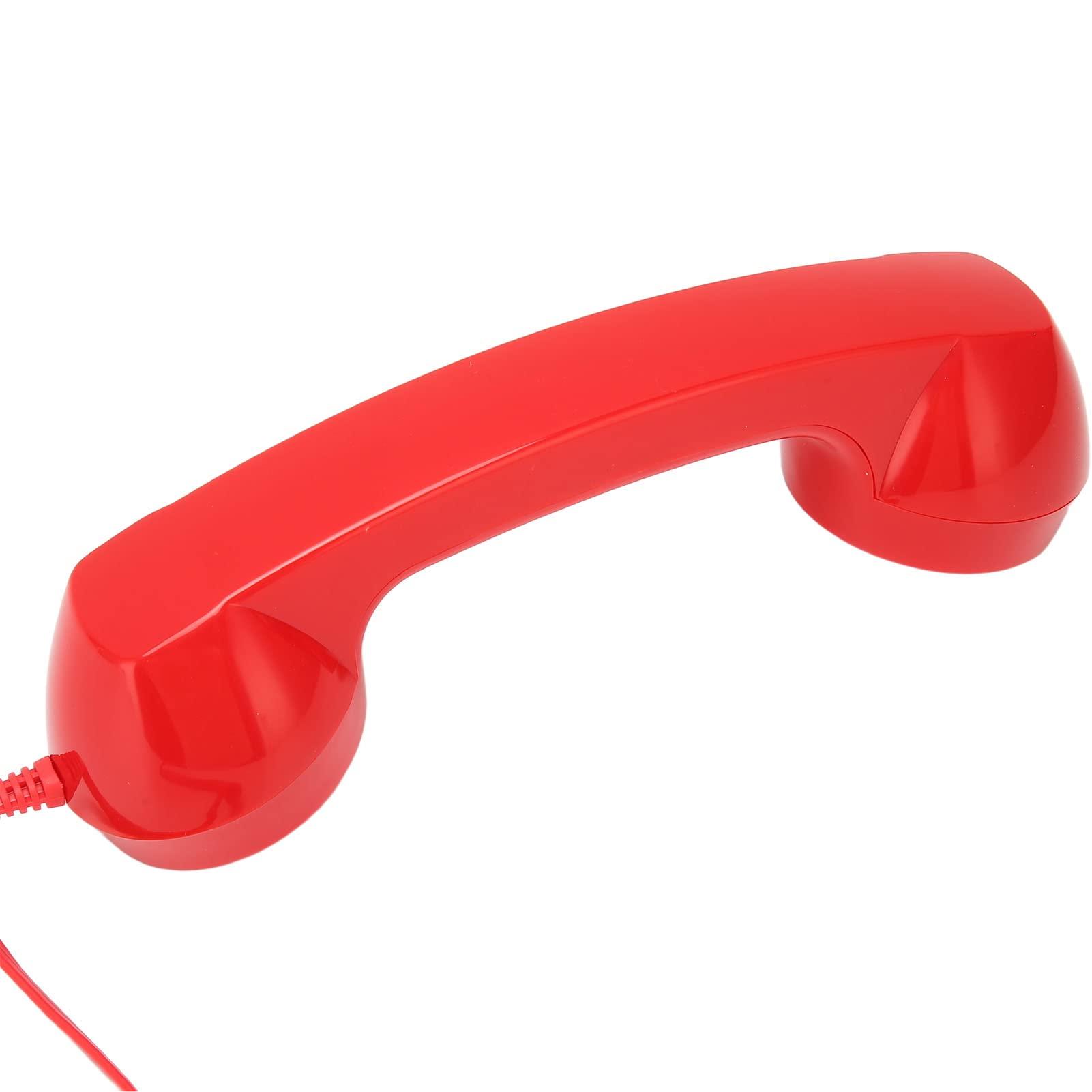 3.5mm Retro Phone Handset, Old School Cell Phone Handset, Raniation Proof Handheld Receiver Telephone for Home Office, Mobile Phones, Computers (Red) - Image 7