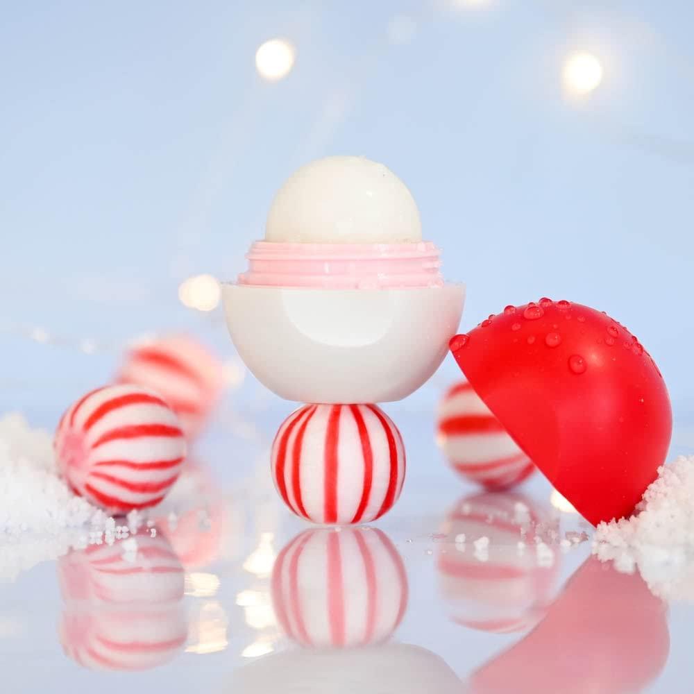 EOS Limited Edition Holiday Collection- Candy Cane Swirl Lip Balm & Vanilla Cashmere Hand Cream, 24-Hour Hydration, 2-Pack, Clear - Image 3