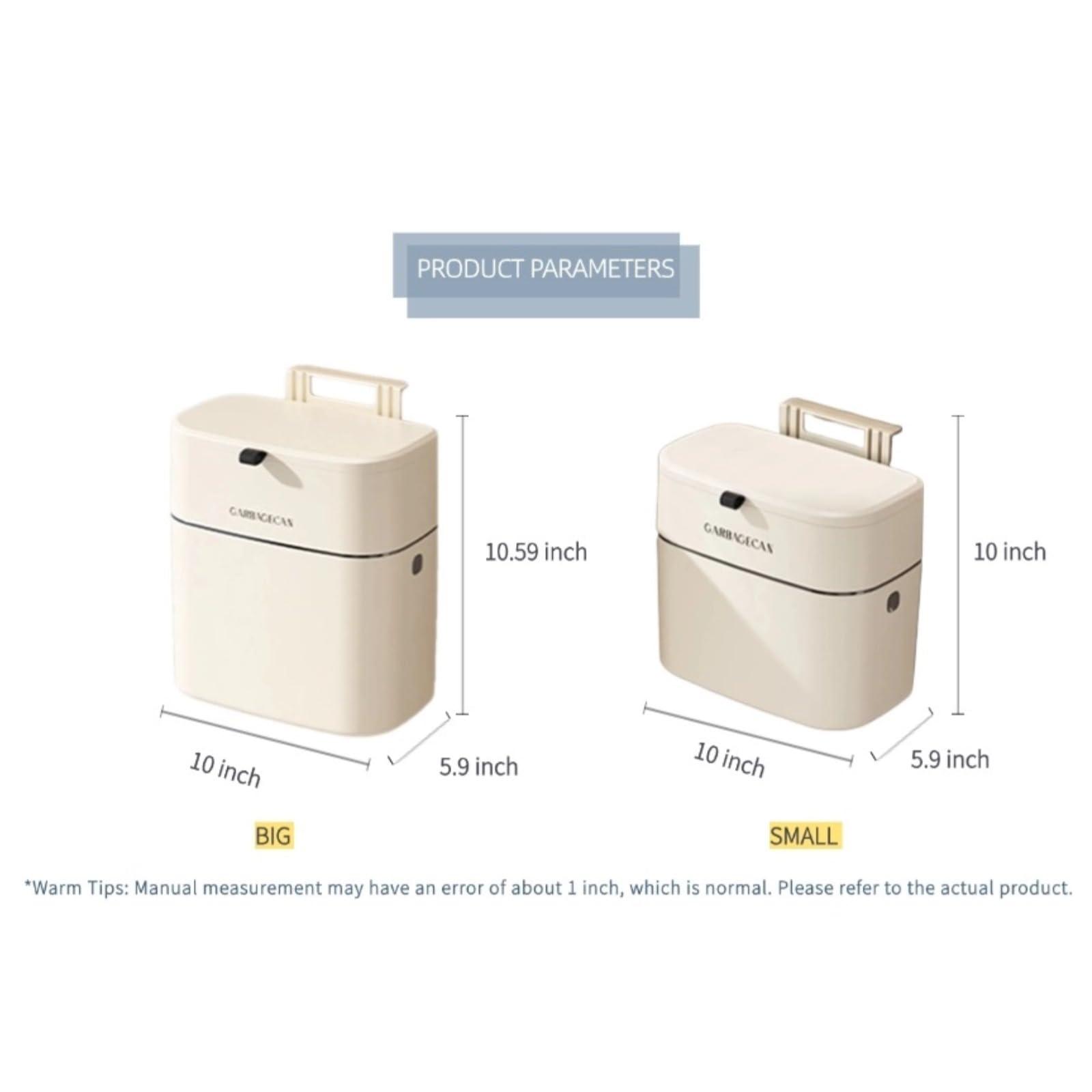 ZOHCAJBO Hanging Small Trash Can with Lid for Cabinets/Bathrooms/Bedrooms/Offices/Camping (Big) - Image 9