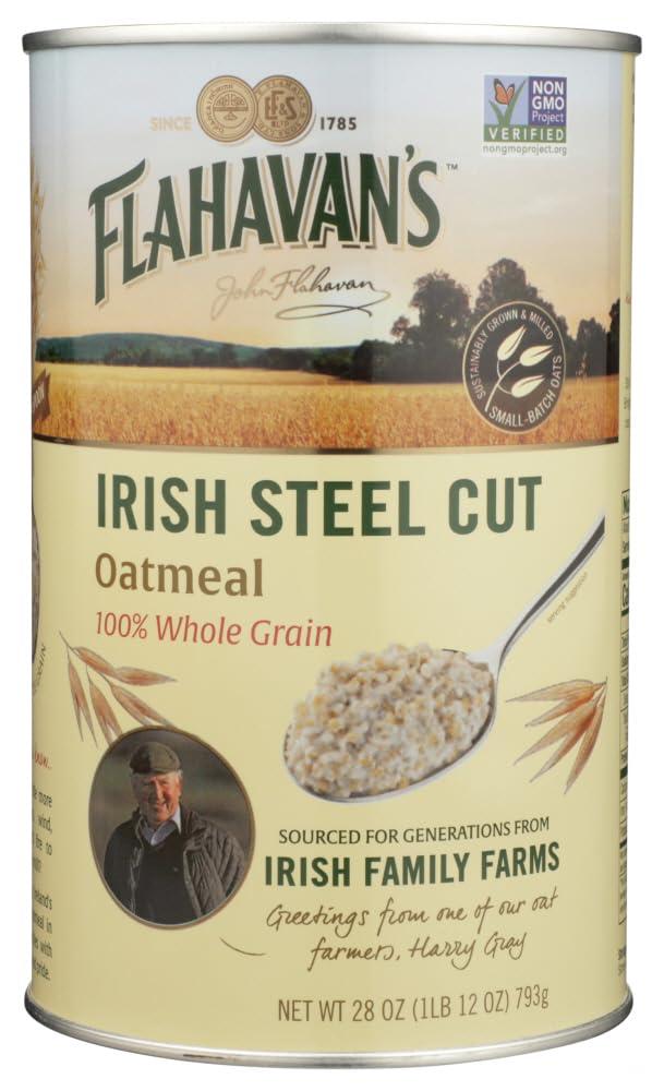 Flahavan's Irish Steel Cut Oatmeal Tin, 28 Ounce (Pack of 2)
