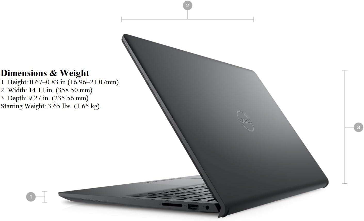 Dell 2023 Inspiron 15 Business Laptop, 15.6" 1920x1080 FHD, 12th Gen Intel i5-1235U 4.4 GHz,16G RAM, 512G SSD, Win 11 Pro, Webcam, Bluetooth, Carbon Black - Image 3