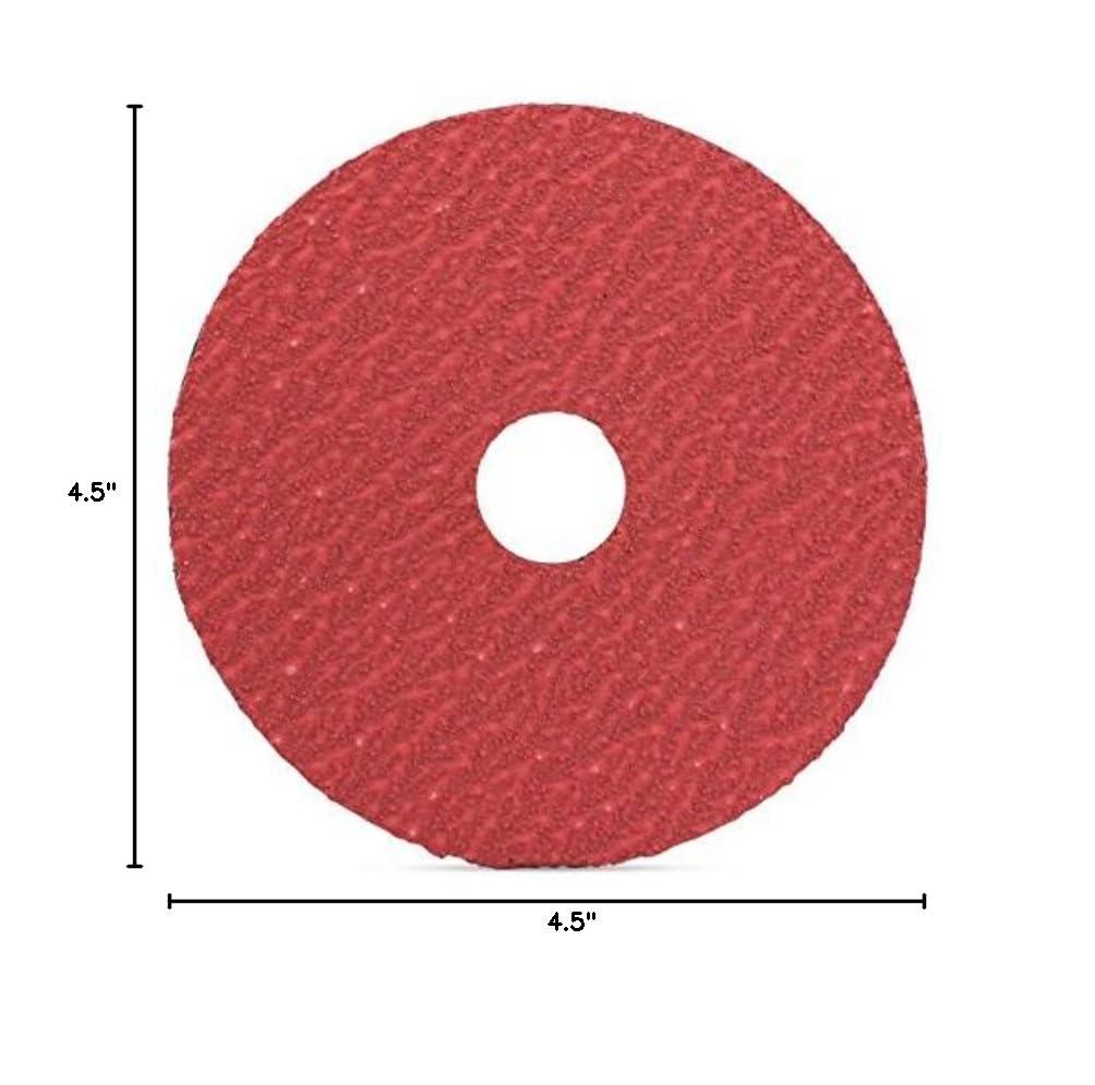 BHA Ceramic Resin Fiber Sanding and Grinding Discs, 4.5” x 7/8”, 36 Grit - 25 Pack - Image 4
