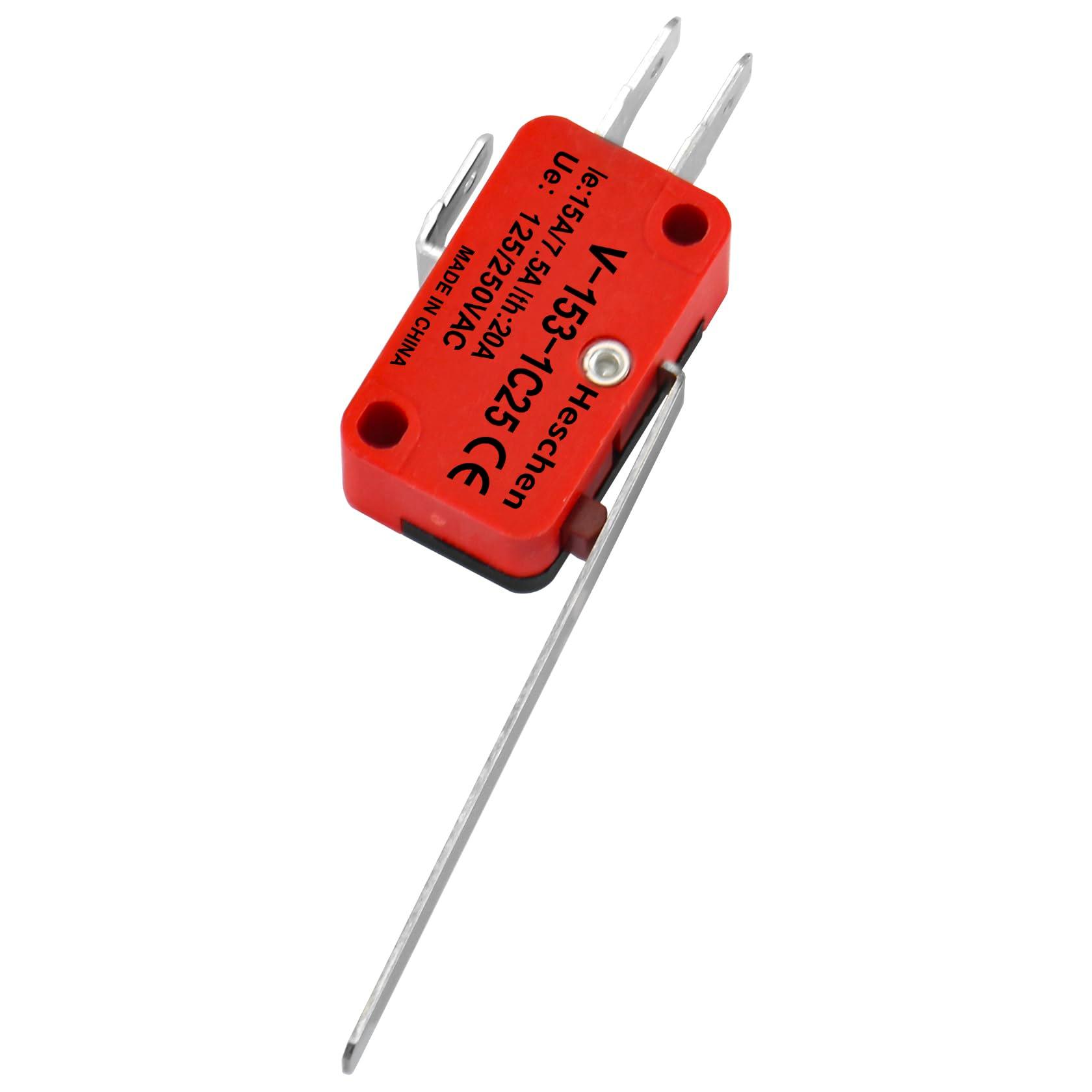 Heschen Micro Switch, V-153-1C25, SPDT, Long Hinge Lever, 20A 250VAC, 2 Pack - Image 7