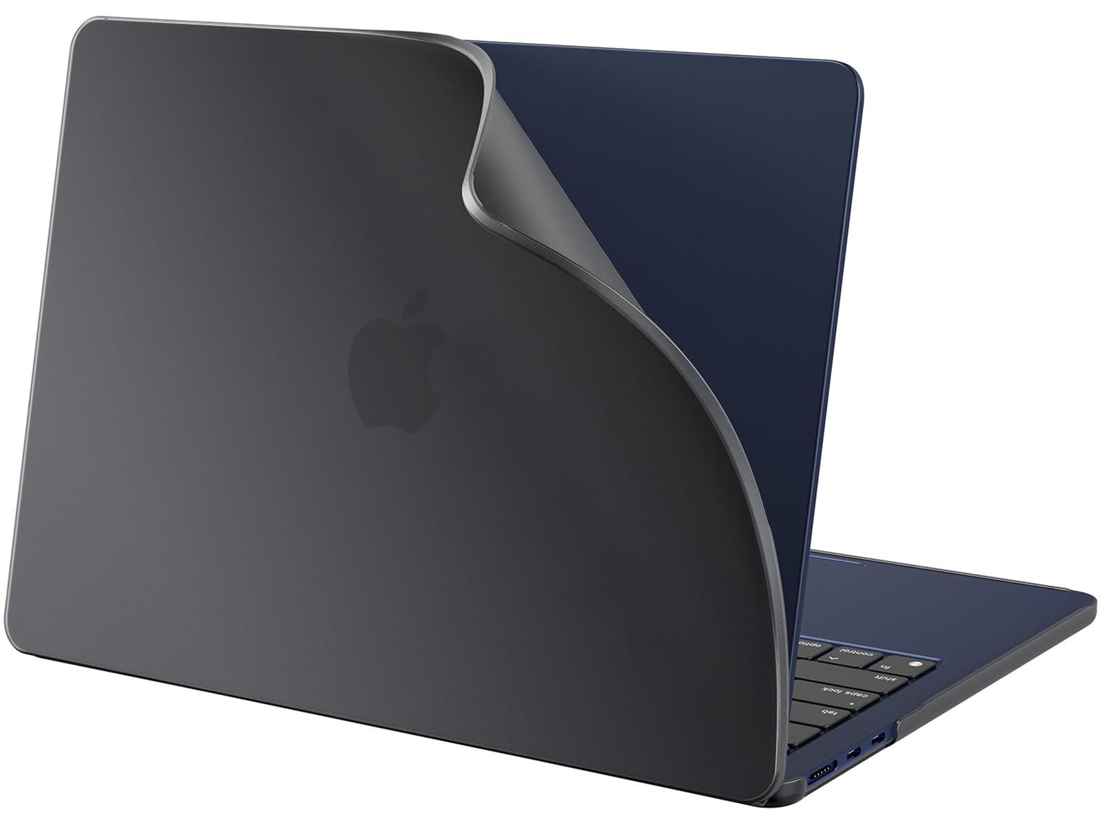 BlueSwan Case Compatible with MacBook Air 13.6 inch M4 M3 M2 2025 2024-2022 A3240 A3113 A2681, Flexible PP and Matte Anti-Fingerprint Air 13.6" Protective Case, Midnight Black