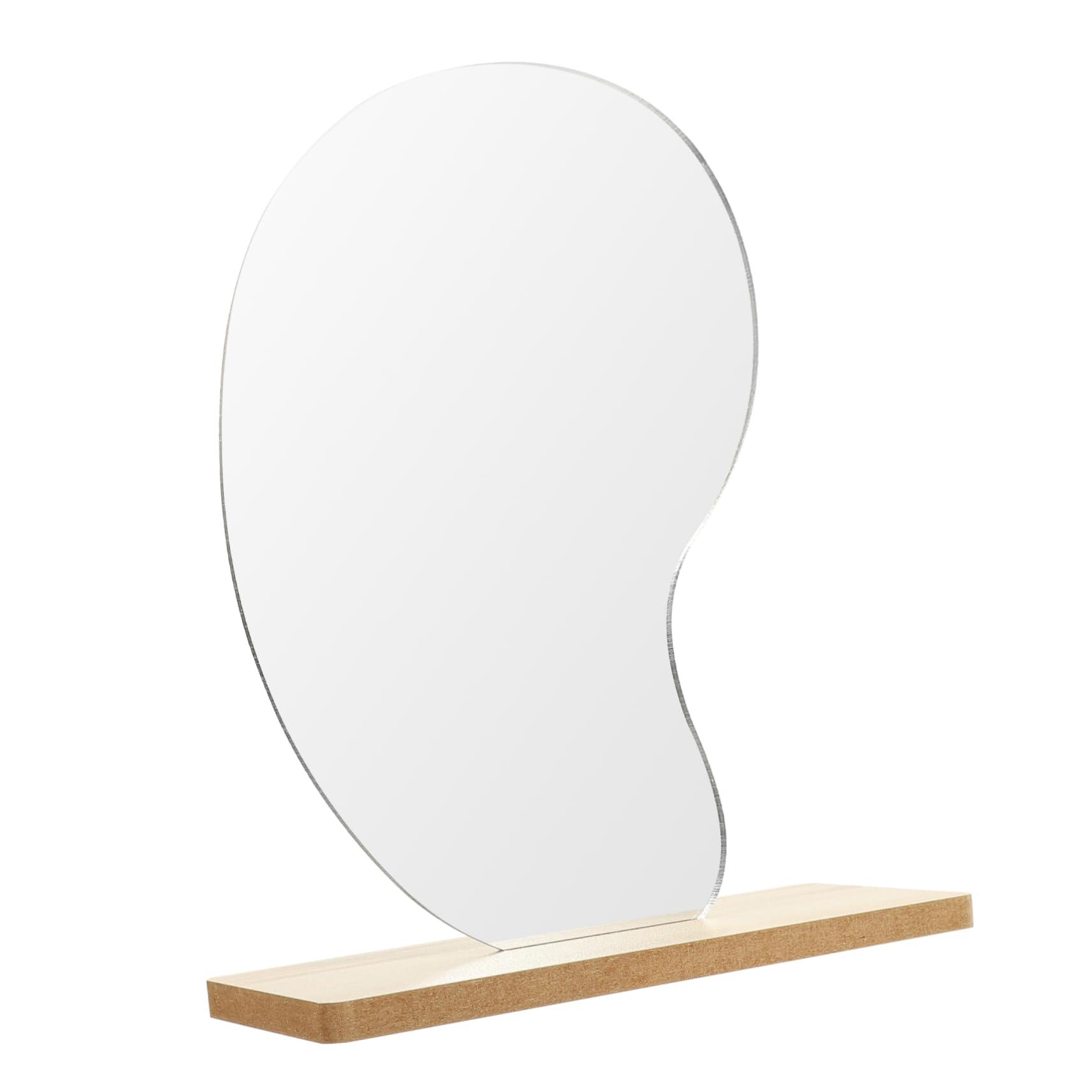 Cabilock Desktop Vanity Makeup Mirror Irregular Acrylic Design High Definition Cosmetic Mirror for Home Use for Dressing Table Bathroom and Office Decor