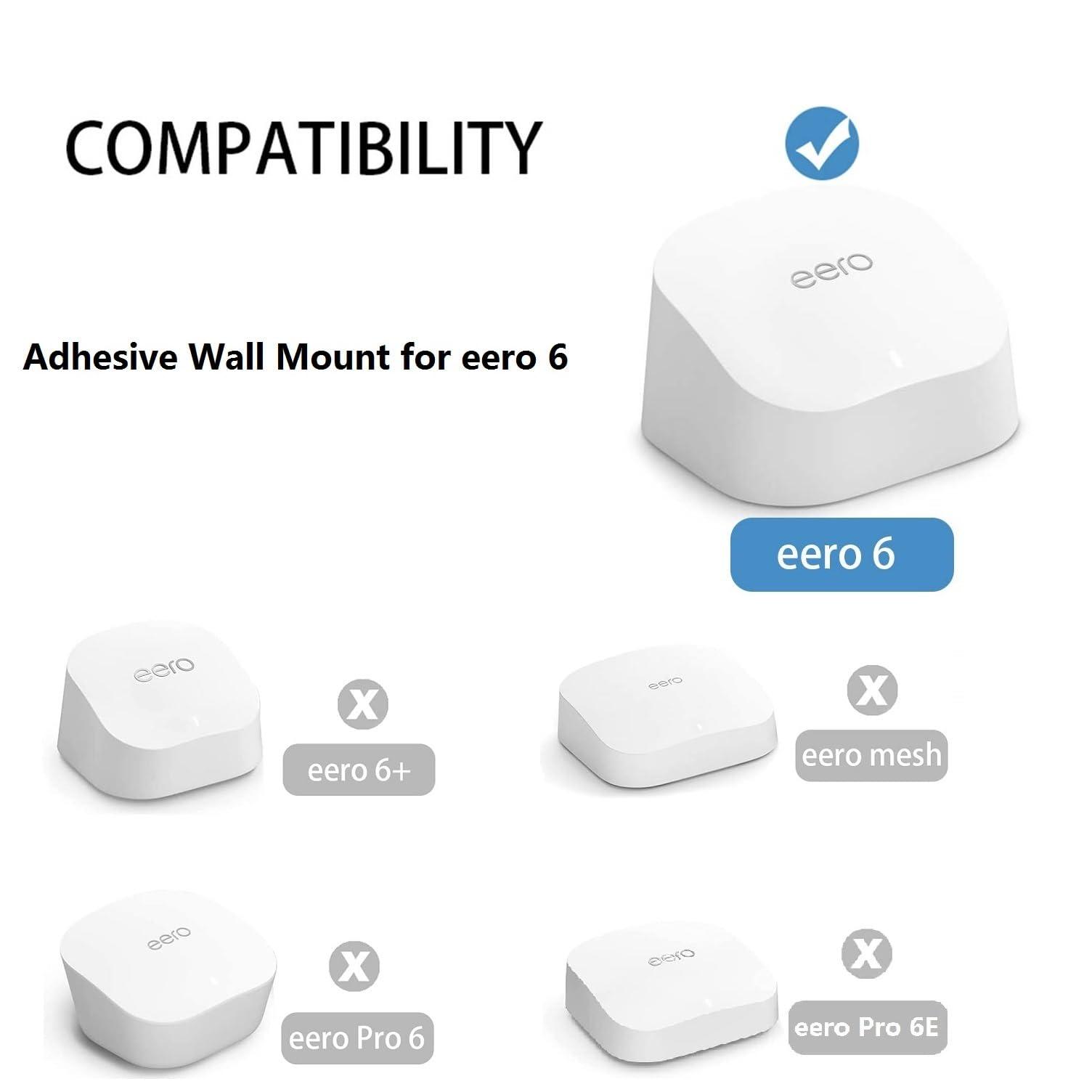 Wall Mount for eero 6, Screwless Strong Adhesive Bracket for eero 6 Mesh WiFi Router (1 Pack) (Not for eero 6+) - Image 2