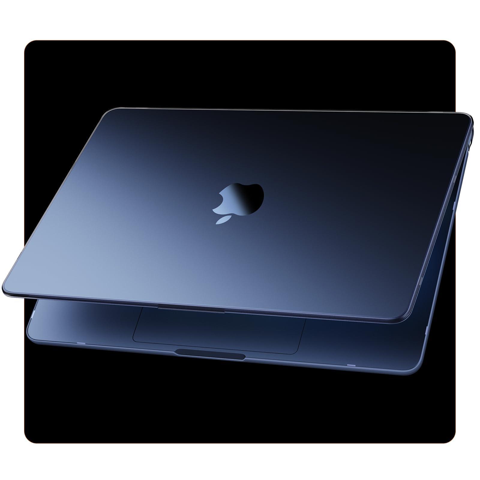 Soonjet Compatible for MacBook Air 13.6 inch Case M4 M3 M2 2025 2024-2022 Release Model A3240 A3113 A2681, Sturdy Protective Hard Shell Case Cover for MacBook Air M2 13 inch - Midnight Clear