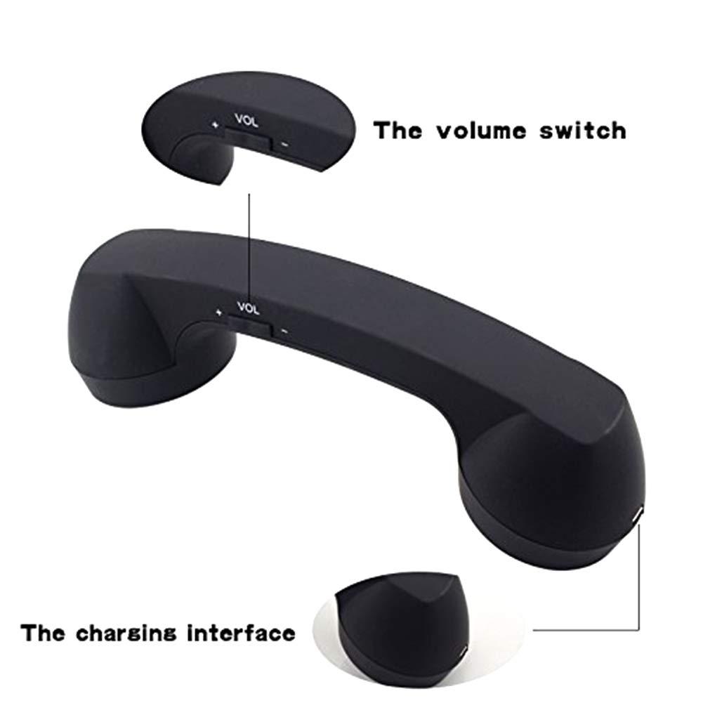 EMVANV Cordless Telephone Handset, Retro Wireless Mobile Phone Telephone Handset Receivers Headphones Radiation Proof Stereo Convenient Call Cell Phone(Black) - Image 4