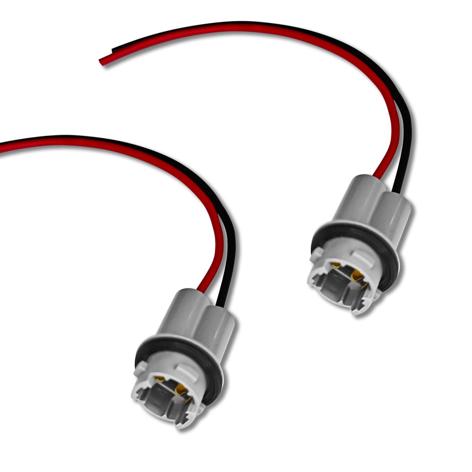 Hirificing 2PCS T15 Harness Pigtail Socket, 194 Bulb Socket Tail Light Wire Wiring Harness T10 T13 T15 Turn Signal Brake Side Marker Light Bulb Adapter Cable Harness Connector for GM Chevrolet (Grey)