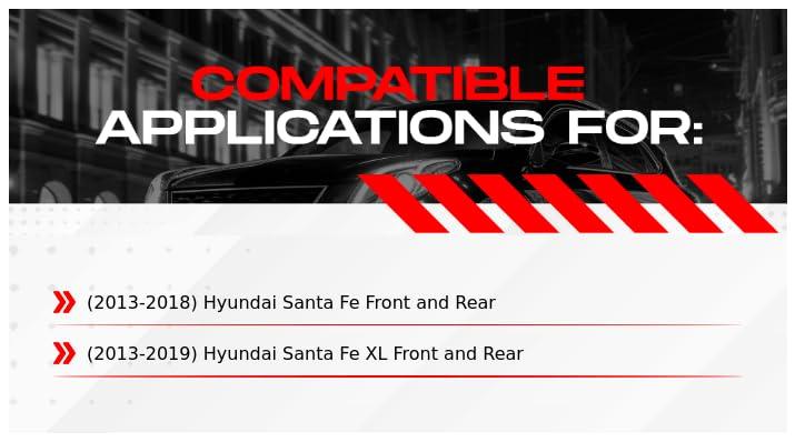 R1 Concepts Front and Rear Brakes and Rotors| Hardware Included| Front and Rear Optimum OEp Brake Pads and Rotors Kit| Fits 2013-2019 Hyundai Santa Fe - Image 2