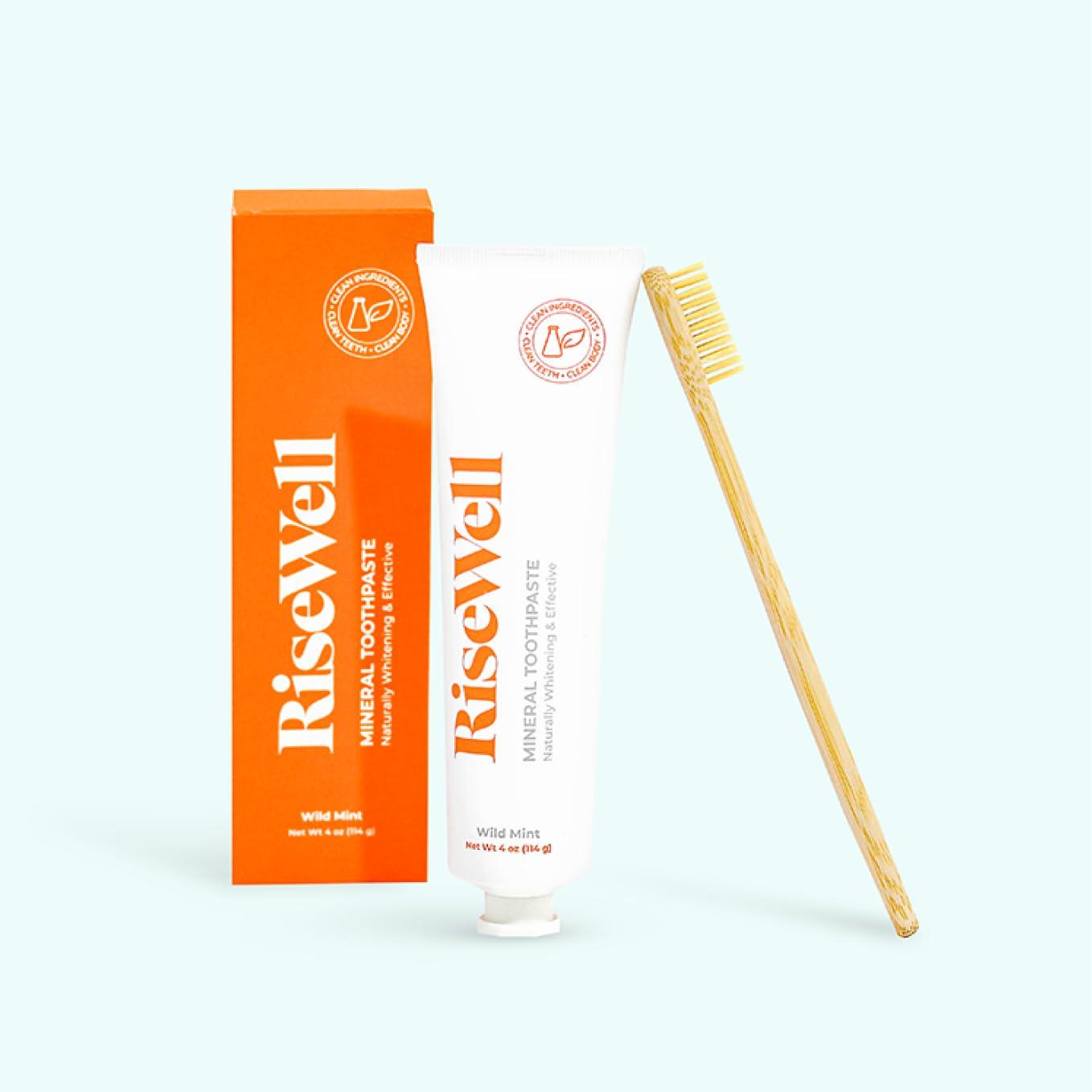 RiseWell Mineral Toothpaste - All Natural Toothpaste with Hydroxyapatite - Made in The USA, No Added Fluoride, SLS-Free - for a Stronger and Healthier Teeth, Wild Mint, 4 Oz - Image 3
