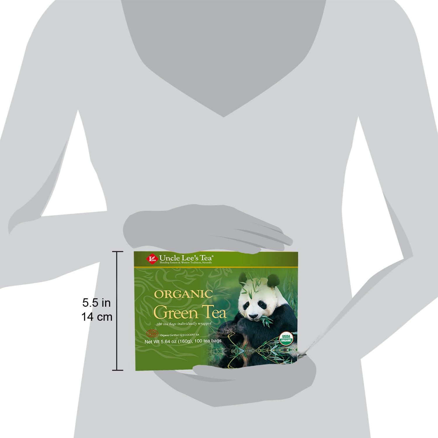 Uncle Lee's Organic Green Tea Bags 4-Pack, 106-Count Super Packs – Bright & Refreshing, Lightly Caffeinated Bulk Tea for Home, Office, Camping - Image 7