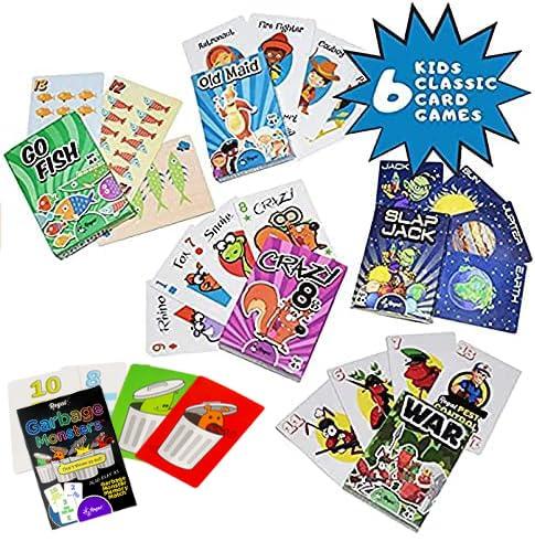 Regal Games Card Games for Kids - Go Fish, Crazy 8's, Old Maid, Slap Jack, Garbage Monster, War - Simple & Fun Classic Family Table Games - Games May Vary (6 Set) - Image 4