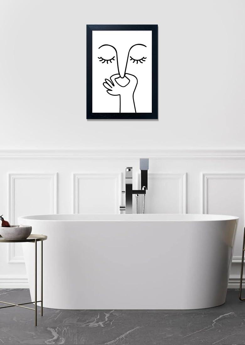 AIANHUA Black and White Bathroom Wall Decor Bad Smell Humorous Wall Art Funny Guest Toilet Picture Print Painting Modern Minimalistic Bathroom Sign - Image 9