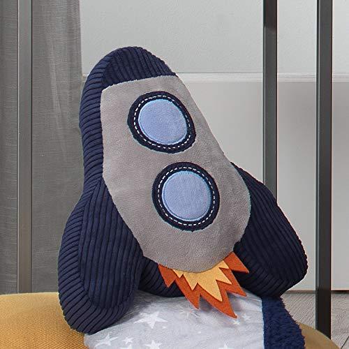 Lambs & Ivy Milky Way Rocket Ship Nursery Throw Pillow Plush - Image 2