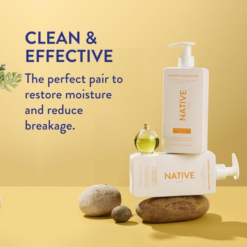 Native Shampoo and Conditioner Contain Naturally Derived Ingredients| All Hair Type Color & Treated, Fine to Dry Damaged, Sulfate & Dye Free - Almond & Shea Butter, 16.5 fl oz each (2 pack) - Image 4