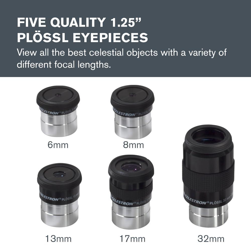 Celestron 94303 1.25 inch Eyepiece & Filter Kit - Includes 14 Pieces in Metal Foam-Lined Carry Case, Silver - Image 2