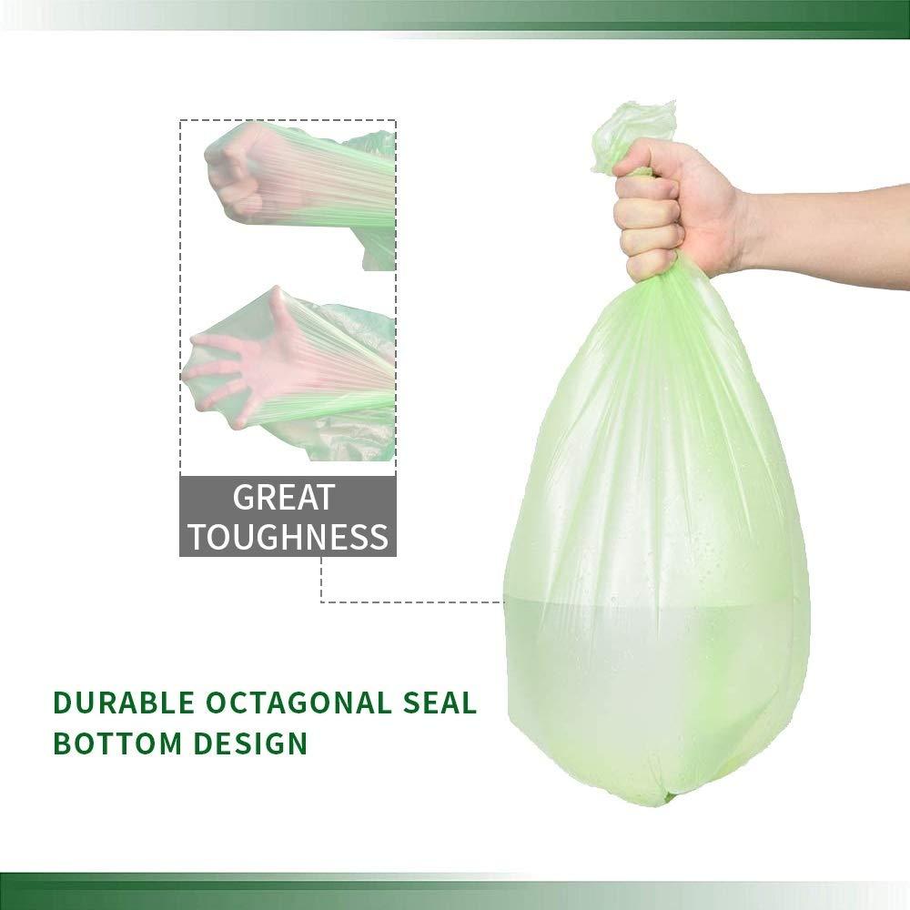 iDemaya Medium Compostable Trash Bags, Biodegradable 8 Gallon Garbage Bags, Recycling Degradable Unscented Rubbish Bags for Kitchen Bathroom Office Car Pet Wastebasket (Green) - Image 3