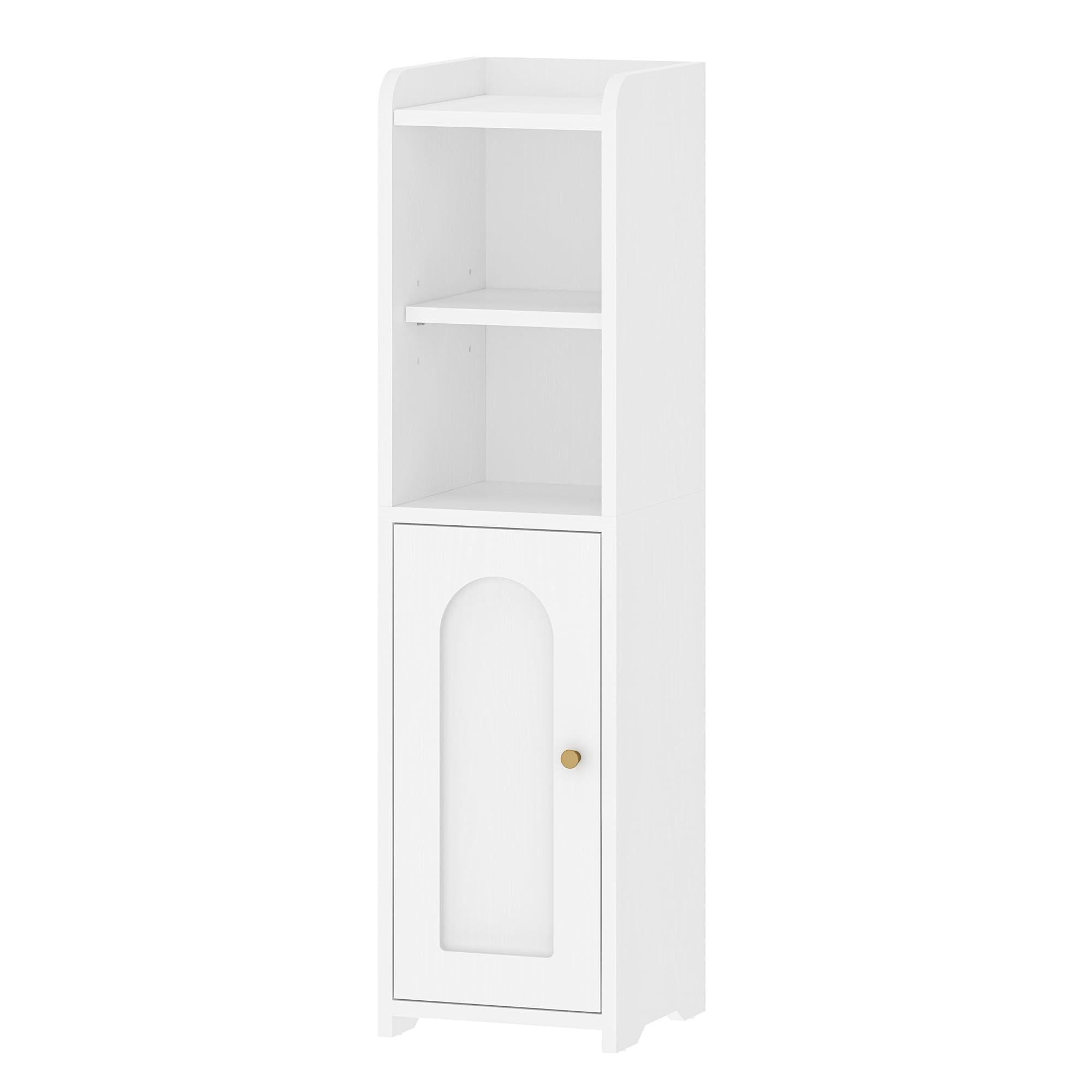 Hzuaneri Bathroom Storage Cabinet, Corner Floor Cabinet with Doors and Adjustable Shelf, Narrow Toilet Paper Cabinets, Bathroom Organizer for Small Spaces, White BC19703X - Image 8
