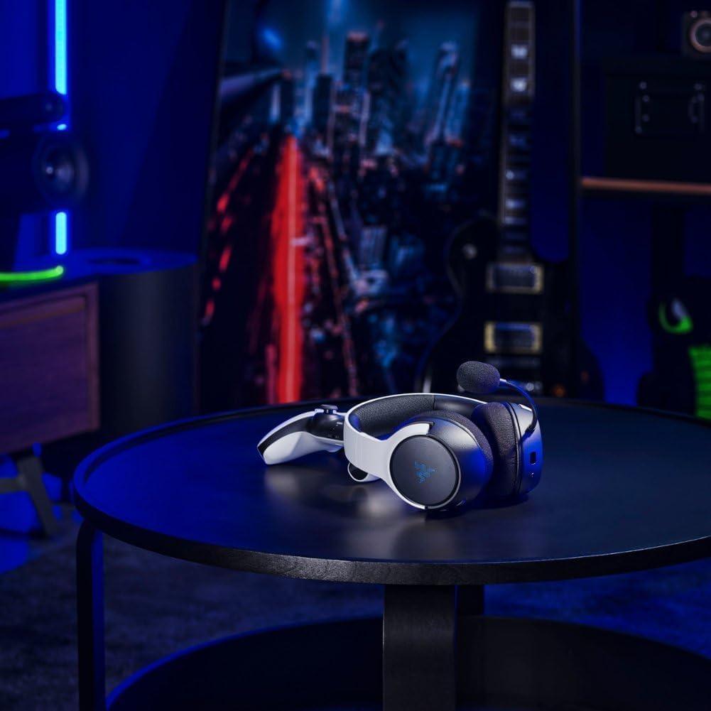 Razer Kaira Dual Wireless Gaming Headset for PlayStation 5 / PS5, PC, Mobile, PS4: Triforce 50mm Drivers - HyperClear Cardioid Mic - 2.4GHz and Bluetooth w/SmartSwitch - EQ Toggle - White/Black - Image 5