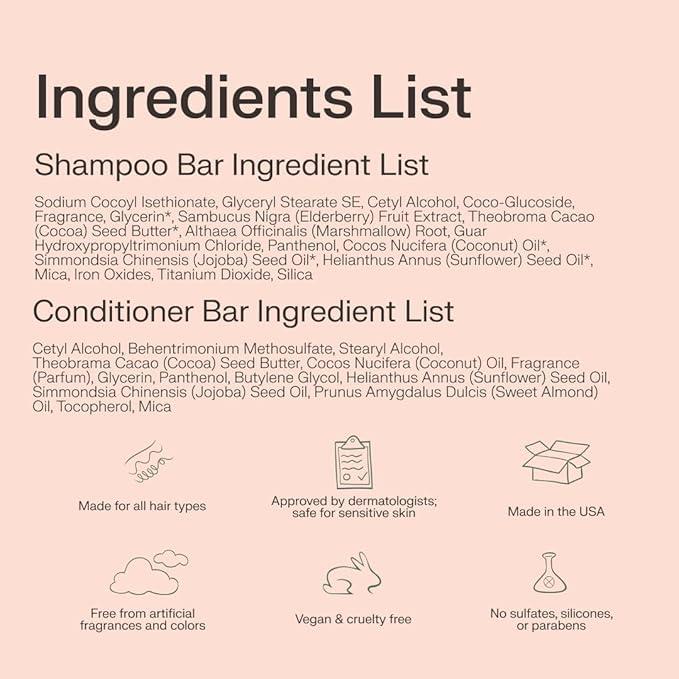 The Earthling Co. Shampoo & Conditioner Bar Set - Promote Hair Growth, Strengthen & Volumize All Hair Types - Paraben & Sulfate Free Formula with Natural Ingredients for Dry Hair (Vanilla Coconut) - Image 4