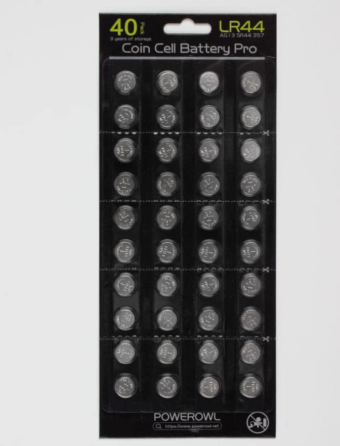 POWEROWL High Capacity LR44 Batteries 40 Pack, L1154F AG13 357 303 SR44 A76 Premium Alkaline Battery 1.5V Button Coin Cell Batteries - Image 8