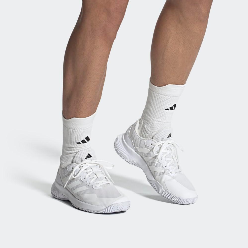 adidas Mens Gamecourt 2 Tennis Sneakers Shoes - White - Image 4