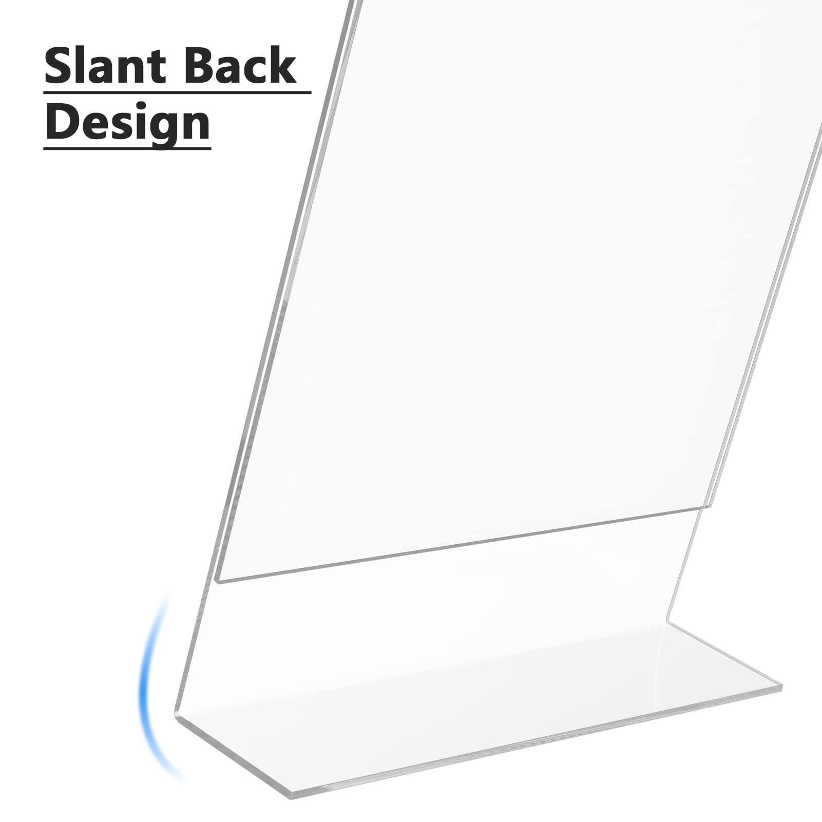 MaxGear 6 Pack Acrylic Sign Holder 8.5 X 11, Plastic Paper Holder With Vertical Slanted Back, Picture Photo Frames Display Stand Flyer and Document Organizer for Office Desktop Use - Image 5