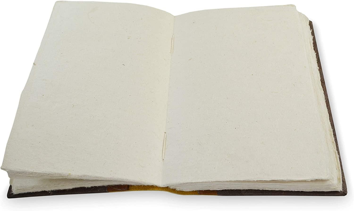 Kathmandu Valley Co. Nepali Collector Vintage Journal, Leather & Lokta Writing Hardcover Office Notebook Planner with Handmade Paper. Made in The Himalayas of Nepal. (6x9 Dark Walnut) - Image 4