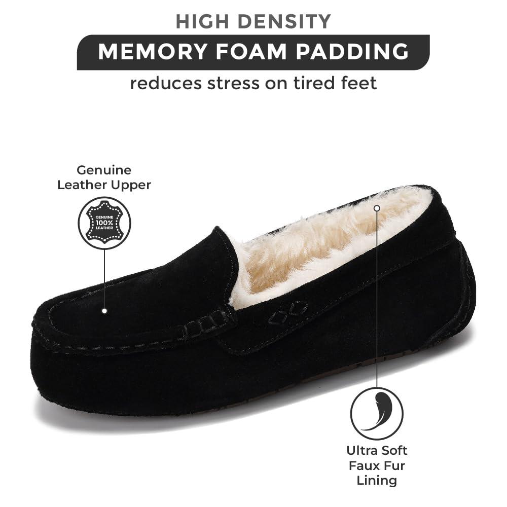 Project Cloud Genuine Suede Loafers for Women - Comfortable Outdoor Slippers for Women Footwear with Memory Foam - Womens Slippers - Stylish Womens Moccasin (Cathi) - Image 2
