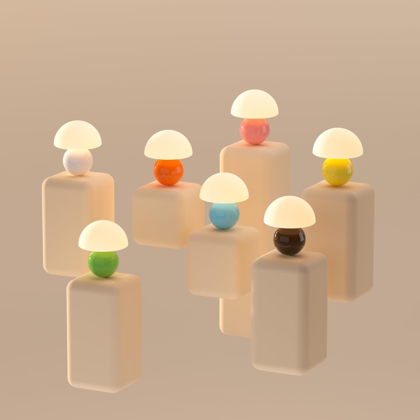 Dawnwake Mushroom Lamp Table Lamp for Bedroom,Desk Bedside Small Lamps for Living Room Night Stands,Mushroom Decor Cute Mini Modern Mid Century Lamps,Unique Aesthetic Home Living Room Decor(White) - Image 6