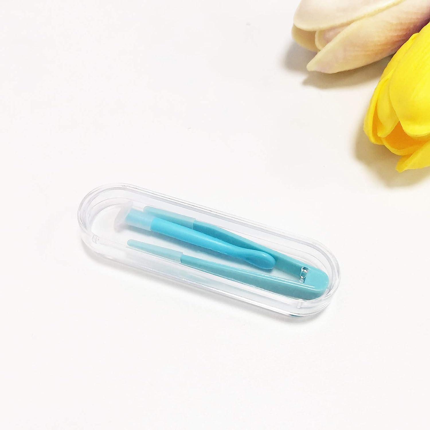 JJLFresheners Blue Contact Applicator,Contact Lens Remover Tool,Inserter+Tweezer with Soft Tip,for Contact Lens Cases Health and Household - Image 4