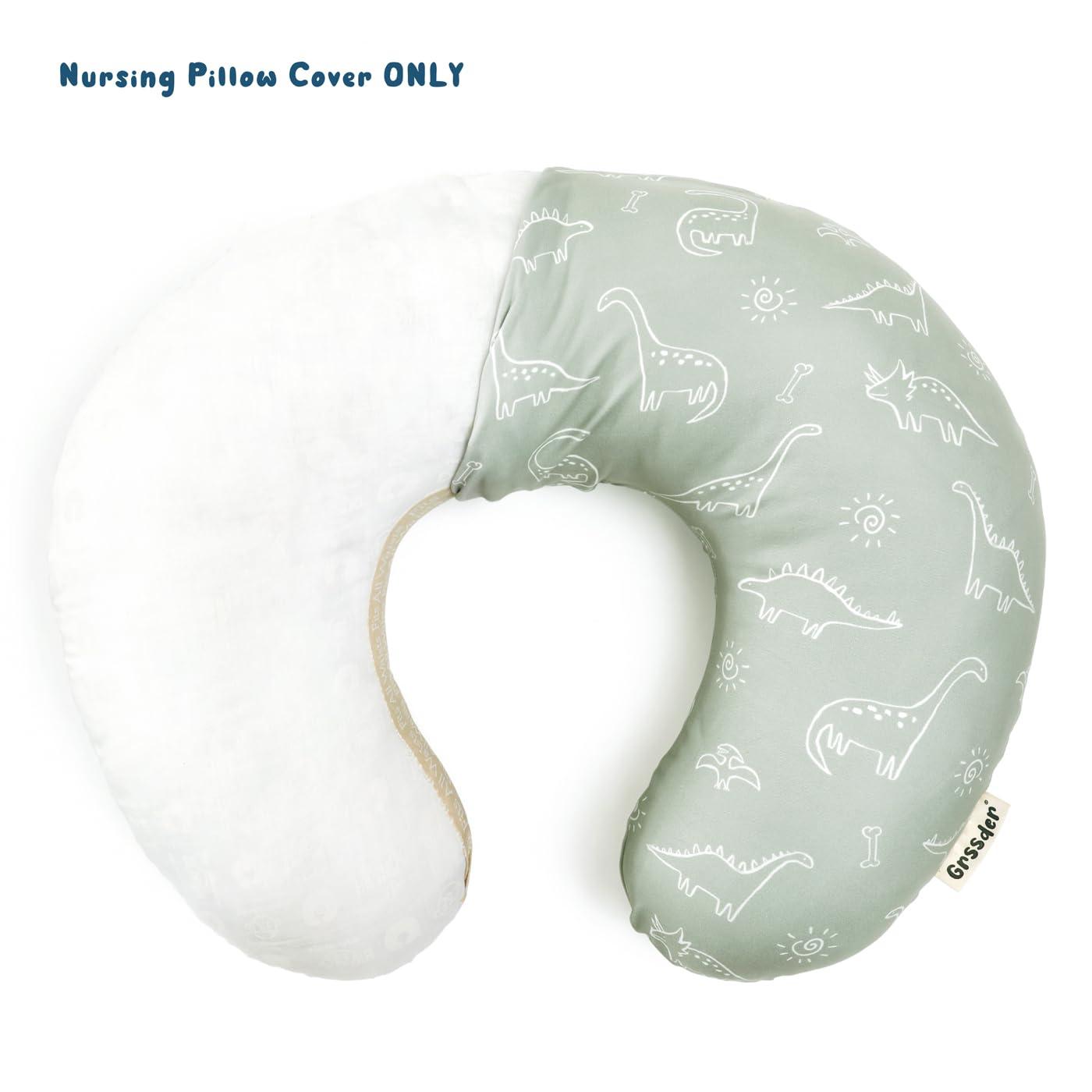 GRSSDER Nursing Pillow Cover Stretchy Minky Removable Nursing Covers for Breastfeeding Pillows, Ultra Soft Comfortable Slipcover for Boy and Girls, Dinosaurs Print - Image 3