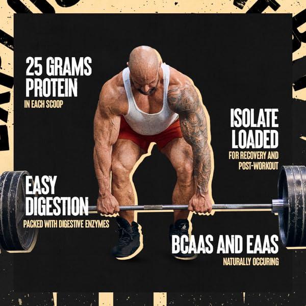 Animal Whey Isolate Protein Powder - Loaded for Pre & Post Workout Muscle Builder and Recovery with Digestive Enzymes for Men & Women - 25g Protein, Great Taste, Low Sugar - Cookies & Cream 4 lbs - Image 4