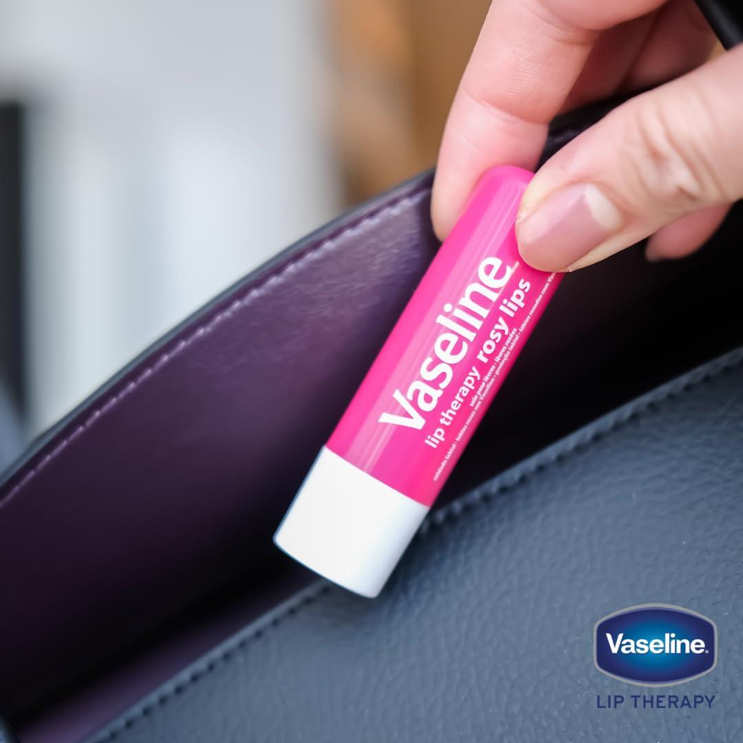 Vaseline Lip Therapy Care Rosy, Fast-Acting Nourishment, Ideal for Chapped, Dry, Cracked, or Damaged Lips, Lip Balm, 4-Pack, 0.16 Oz Each - Image 6
