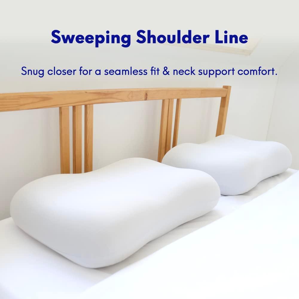 C CUSHION LAB Deep Sleep Pillow, Patented Ergonomic Contour Design for Side & Back Sleepers, Orthopedic Cervical Shape Gently Cradles Head & Provides Neck Support & Shoulder Pain Relief - Calm Grey - Image 5