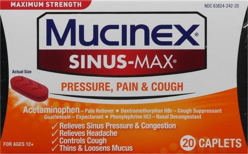 Maximum Strength Mucinex Sinus-Max Pressure, Pain & Cough Caplets, 20 ct - Image 2