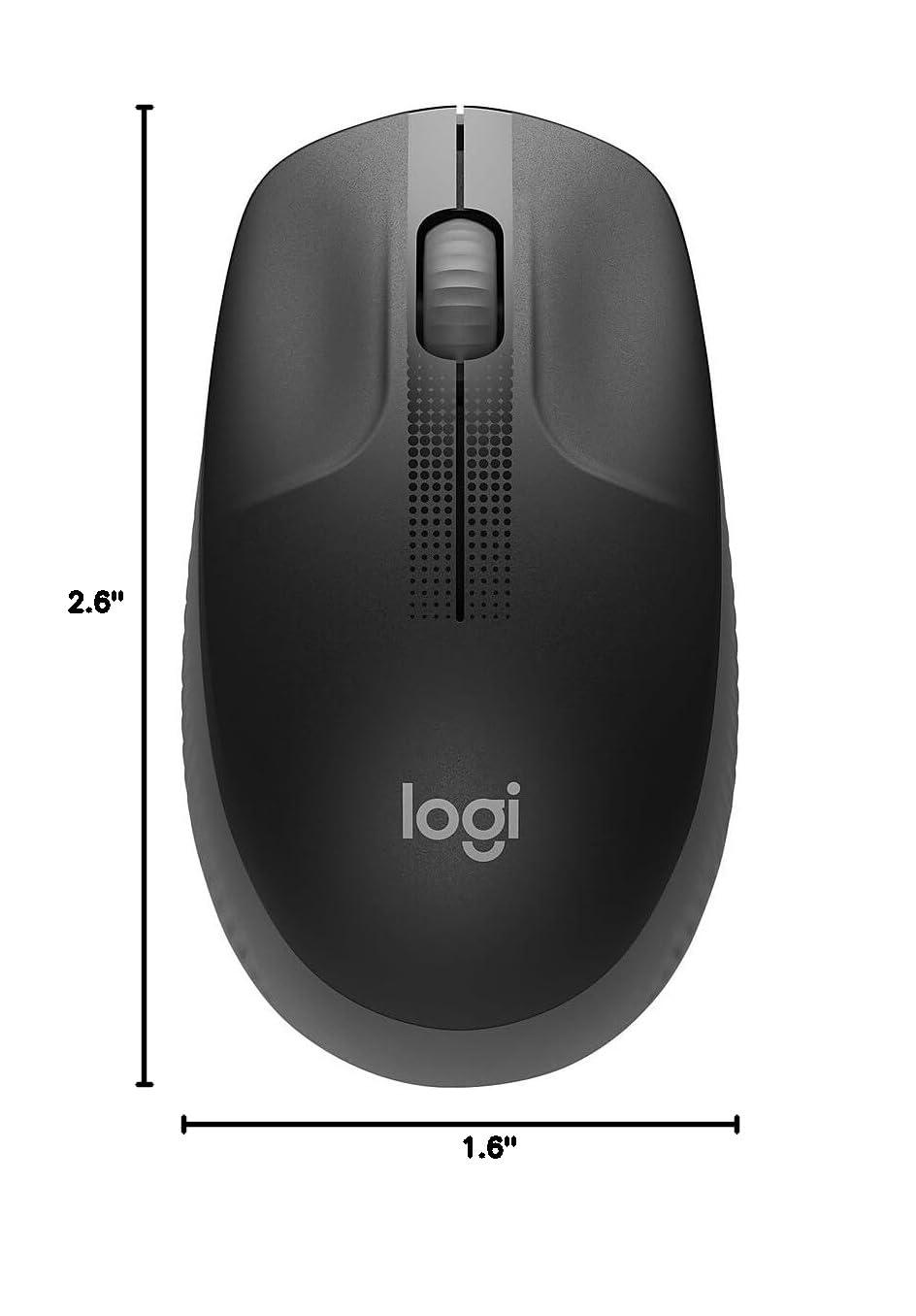 Logitech Wireless Mouse M190 - Full Size Ambidextrous Curve Design, 18-Month Battery with Power Saving Mode, Precise Cursor Control & Scrolling, Wide Scroll Wheel, Thumb Grips (Charcoal) - Image 5
