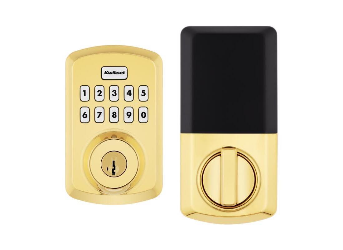 Kwikset 9240TRL-L03 Traditional Powerbolt Electronic SmartCode Deadbolt with RCAL Latch and RCS Strike Lifetime Brass Finish - Image 3