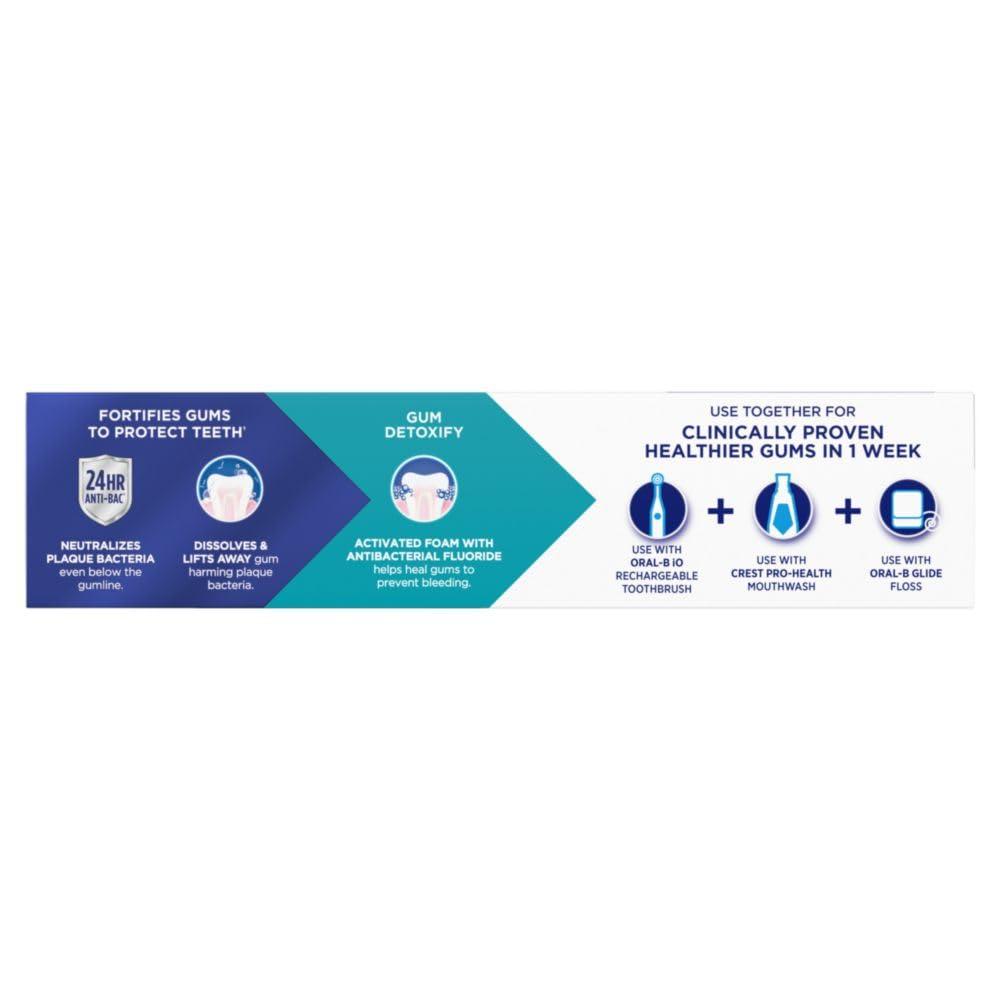 Crest Pro-Health Gum Detoxify Deep Clean Toothpaste, 4.8 oz Pack of 3 - Anticavity, Antibacterial Flouride Toothpaste, Clinically Proven, Gum and Enamel Protection, Plaque Control - Image 8